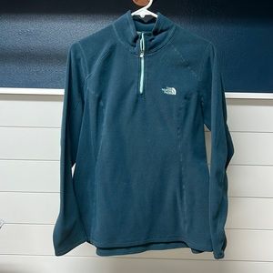Blue/teal NorthFace Pull over Fleece